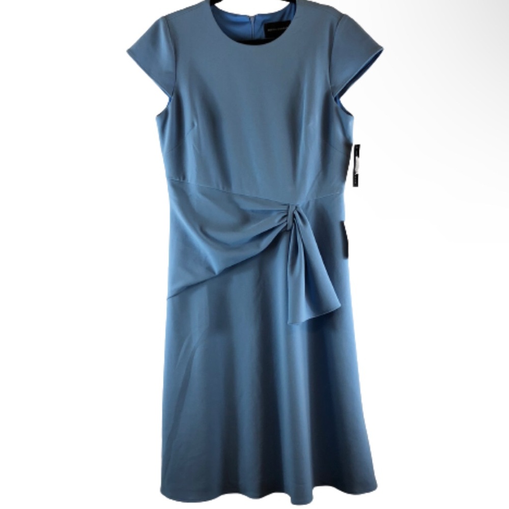 Dona Morgan Blue Midi Dress size 14 NWT short sleeve